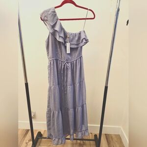 Nwt heartloom One-Shoulder Ruffle Maxi Dress medium
